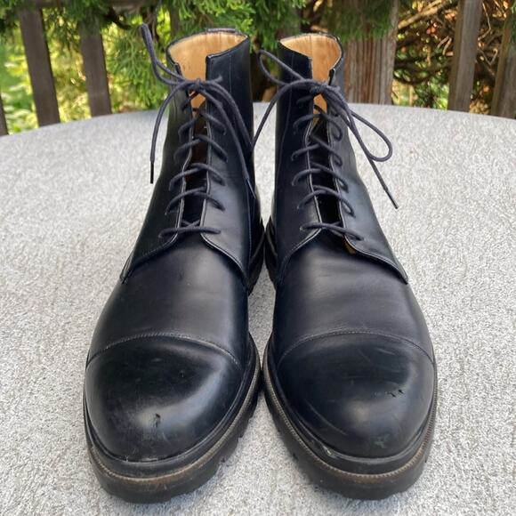 9E BALLY Calim Black Calfskin Leather Cap Toe Dress Boots Black Italy main image 14